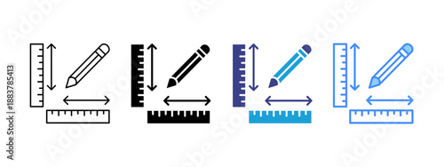 Measure icon set multiple style collection