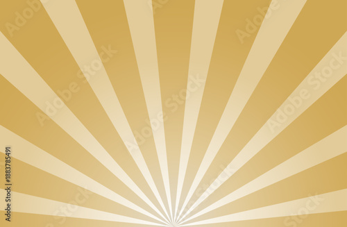 ゴールドのグラデーションが広がる扇状サンバースト背景画像　セールやキャンペーン等に使える放射線デザインベクターイラスト
