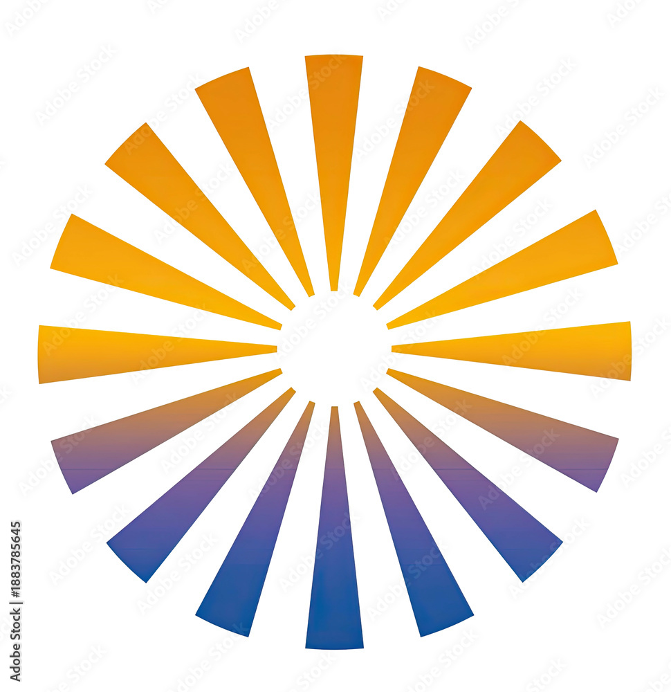 Obraz premium Circular design with layered, gradient rays emanating from a dark central void