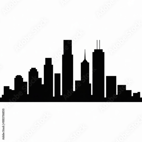 Urban Silhouette: A captivating silhouette of a city skyline, featuring an array of towering buildings and structures. A symbol of architectural marvels and metropolitan charm. 