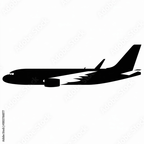 Aircraft Silhouette: A sleek, jet-powered aircraft soars in silhouette, embodying the freedom and speed of air travel.