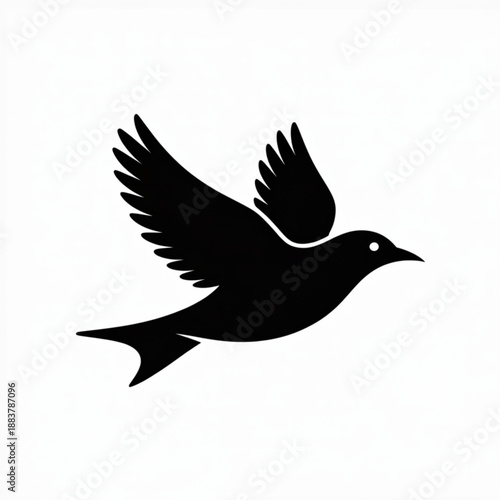 Soaring Silhouette: A minimalist, striking silhouette of a bird in mid-flight, showcasing graceful wings and a sense of freedom.