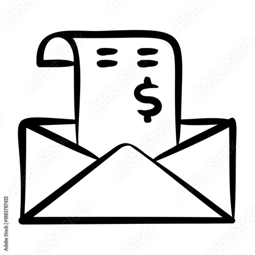 Salary Slip Icon - Handdrawn