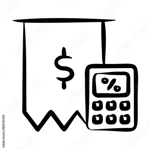 Payroll Taxes Icon - Handdrawn