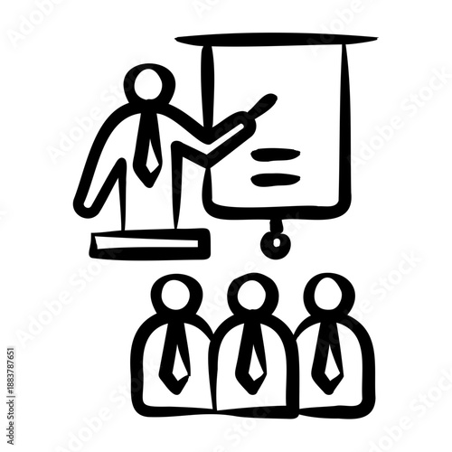 Employee Training Icon - Handdrawn
