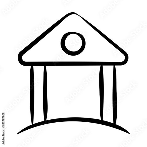 Town Hall Icon - Handdrawn