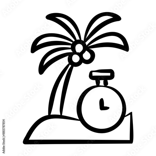 Paid Time Off Icon - Handdrawn