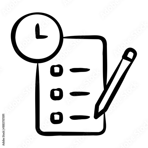 Timesheet Icon - Handdrawn