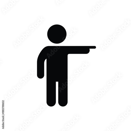 Person pointing right direction icon vector illustration