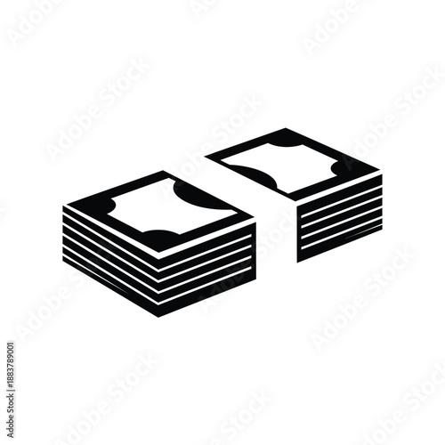 Stack of money banknotes icon for wealth and finance vector