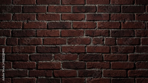 Bild auf Leinwand Dark Red Brick Wall Texture Background with Vignette Effect.
