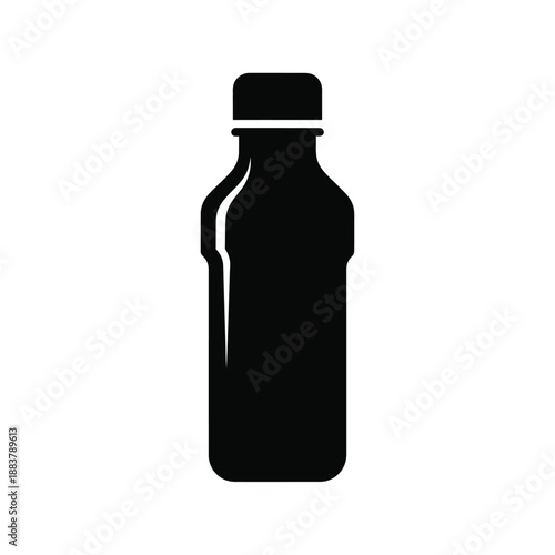 Plastic Bottle Icon, Water or Juice Beverage Vector Illustration