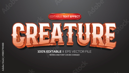 3d text effect creature theme