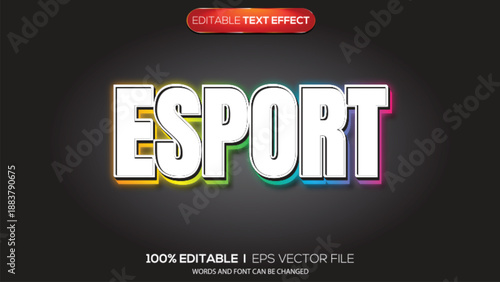 3d text effect esport theme