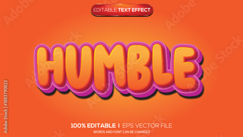 3d text effect humble theme