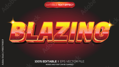 3d text effect blazing theme