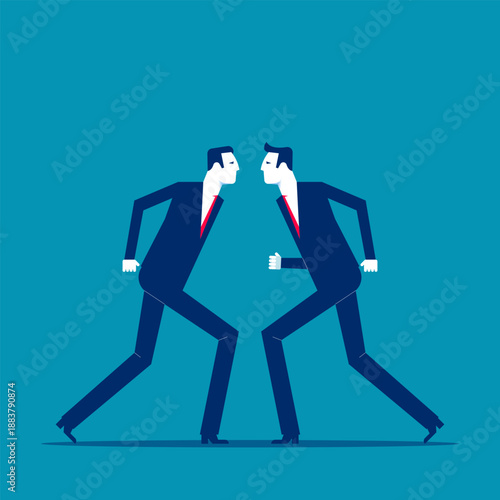 Business and partner competition. vector illustration