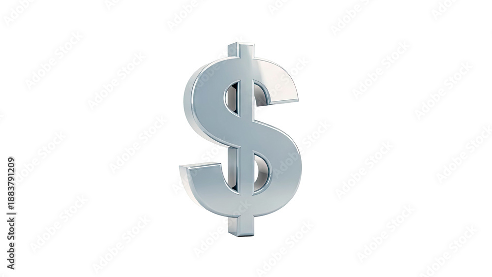 Obraz premium 3D Chrome Dollar Sign