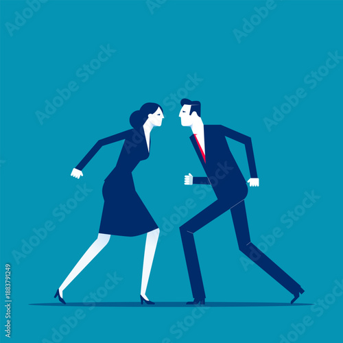 Business and partner competition. vector illustration