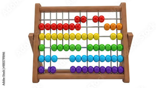 Wooden abacus with colorful beads