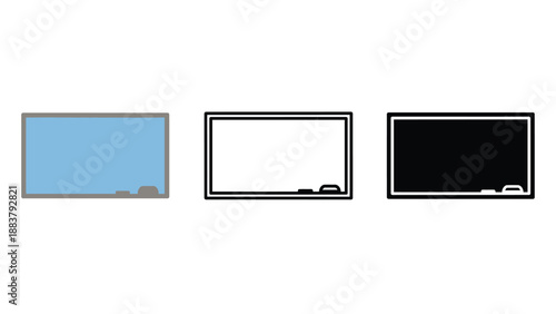 Three different colored screens side by side on a white background