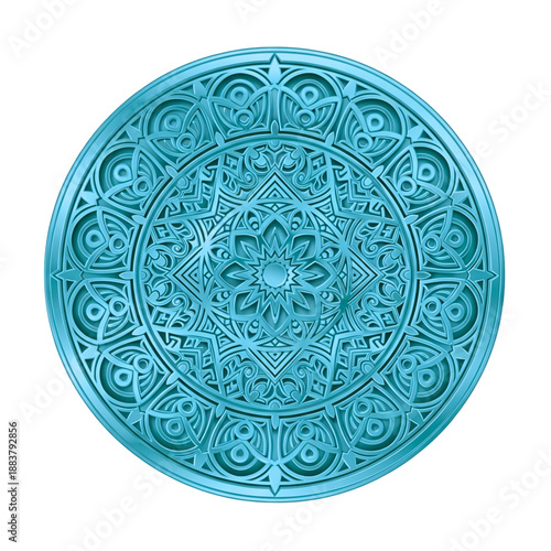 Intricate Blue Mandala Plate