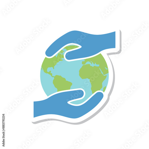 Hands Holding Globe Earth Illustration.