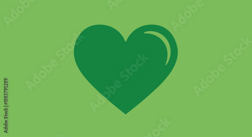 Green Heart Icon Symbol Love Charity.