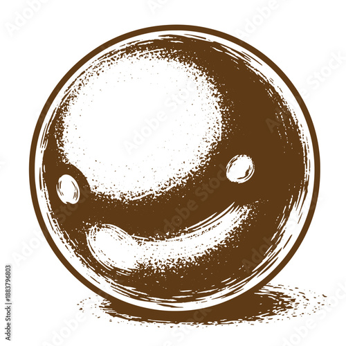 Drawing Vintage grunge  texture Brown chocolate candy sweet treat smiling face illustration