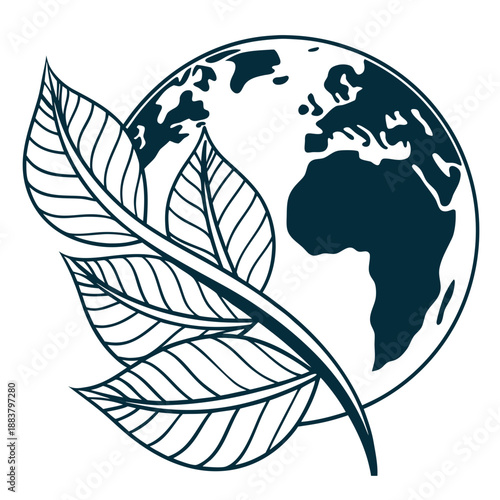 Earth enveloped by leaves