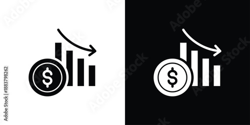 Recession Icon Sheet Black And White