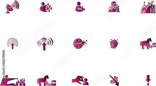 WiFi signal broadcasting to audience engagement flat design vector illustration