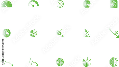 Green location pin with downward trend arrow flat design vector illustration