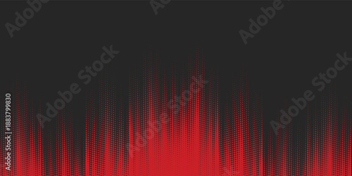 Abstract red and black halftone background with dynamic dot gradient pattern, modern dramatic design for technology, music, gaming, poster, business presentation, website banner and creative digital