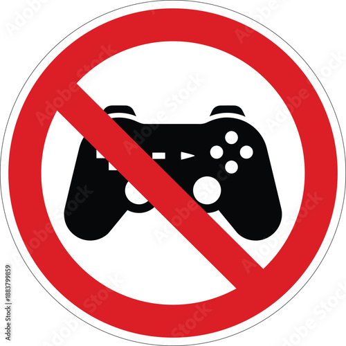 No game controller icon indicating a prohibition on video gaming within specific regulated premises or activities