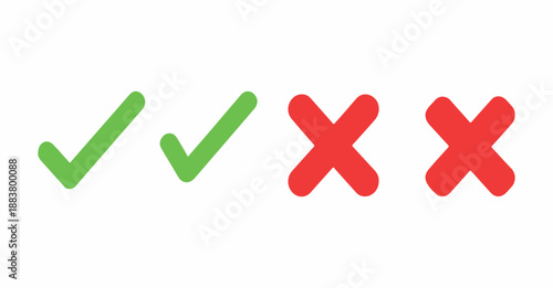 Green Check and Red Cross Symbols for Status Indicators