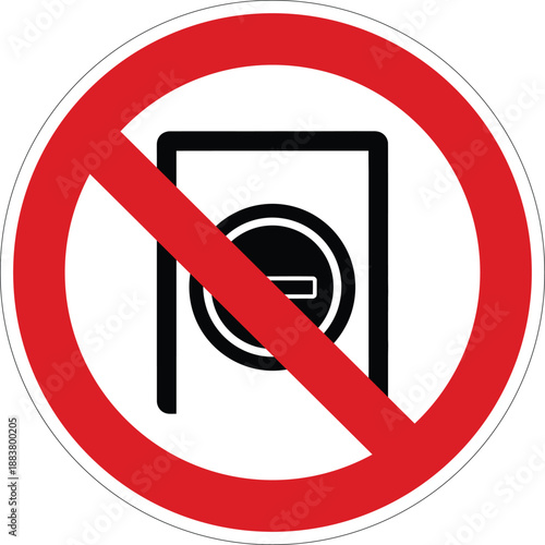 Prohibition sign indicating no removal or exit of electronic devices from specified premises