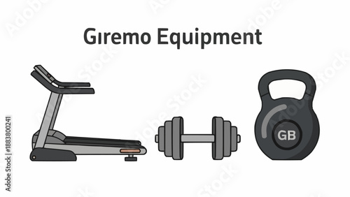 Gym equipment for fitness and exercise.