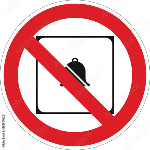This distinct sign prohibits all notifications or alarms, ensuring a quiet environment in specific locations