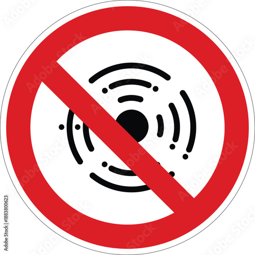 This universal symbol warns against making excessive noise or prohibits listening to audio in a quiet zone