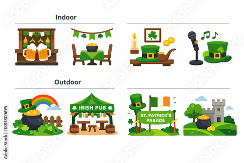 Saint Patrick Day celebration environment icon