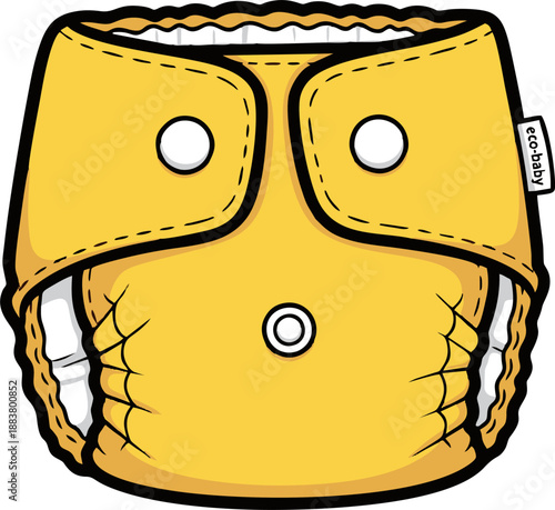 Eco-Friendly Yellow Cloth Diaper for Babies.