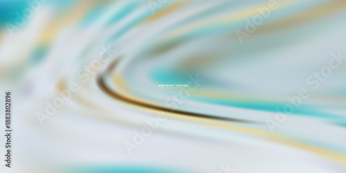 Artistic abstract wave composition with flowing paint effect in turquoise and gold, suitable for digital art, posters, and web design