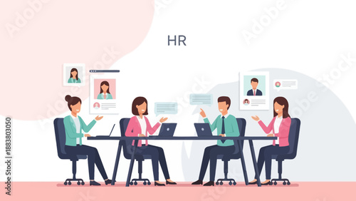 HR Team Discussing Candidates During Recruitment Meeting