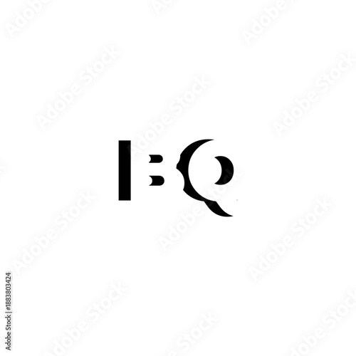 BQ Negative Space Monogram Logo – Modern Minimal Lettermark Design