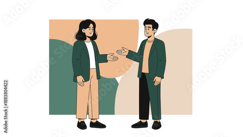 Business handshake illustration, modern flat design, teamwork and partnership concept