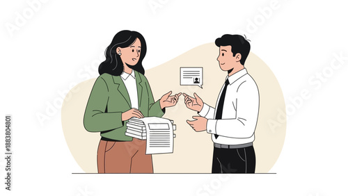 Business Meeting: Colleagues Discussing Documents, Collaboration Concept