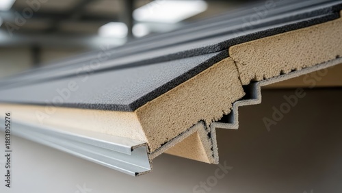 Wallpaper Mural Cross-section of a layered roofing system showing materials and construction details Torontodigital.ca