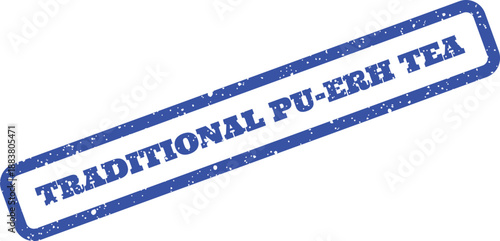 Traditional Pu erh Tea grunge effect rubber stamp, useful for tea shop branding or product labeling