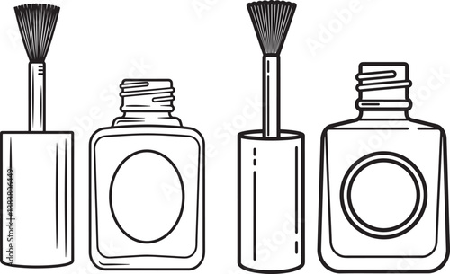 Nail polish silhouette set for manicure beauty